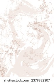 Patrón bohemio de fondo chic y moderno con motivos florales botánicos en la paleta de colores pastel desnudo beige