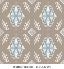 Bohemian tribal seamless pattern. Vector illustration for women fashion wrapping textile and print.