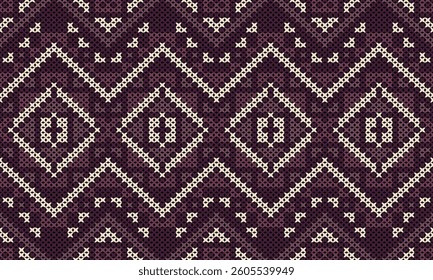Bohemian and Tribal Style Knitted Textile Pattern for Fashion and Home Decor