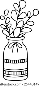 Bohemian Vase with Flowers Vector Icon