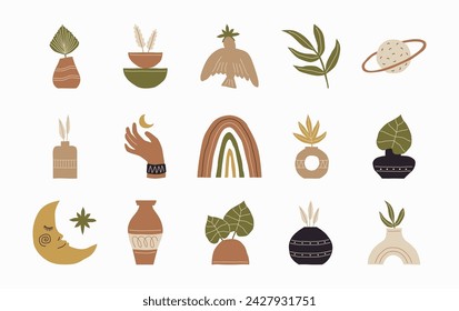 Ilustración vectorial bohemia en estilo plano