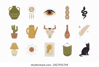 Bohemian Vector Illustration in Flat Style