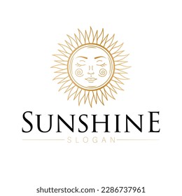 Bohemian vector logo design.  Elegant sunset sunrise logo design line icon vector in luxury style outline linear. Premium esoteric boutique, jewelry, wedding salon emblem logo design set.