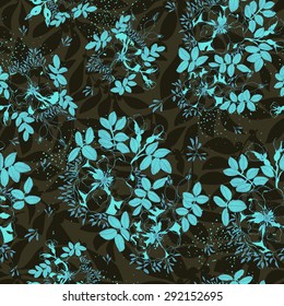 Bohemian wild roses - vector seamless pattern