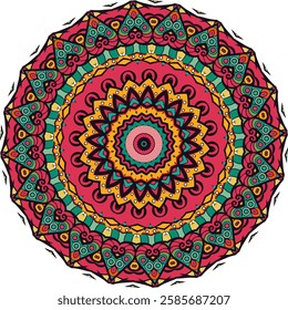 Bohemian-Style Mandala Featuring Abstract Artistic Elements