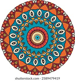 Bohemian-Style Mandala Featuring Abstract Artistic Elements