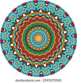 Bohemian-Style Mandala Featuring Abstract Artistic Elements
