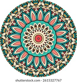 Bohemian-Style Mandala Featuring Abstract Artistic Elements