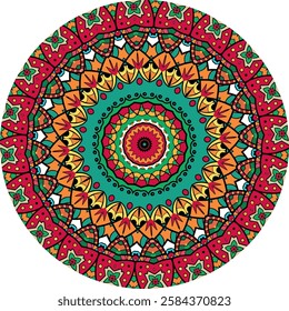 Bohemian-Style Mandala Featuring Intricate Floral and Geometric Layers