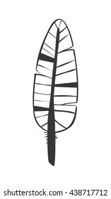 Bohemic draw concept. Feather icon. vector graphic