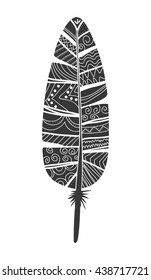 Bohemic draw concept. Feather icon. vector graphic