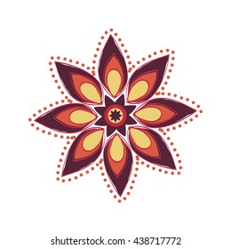 Bohemic draw concept. flower icon. vector graphic