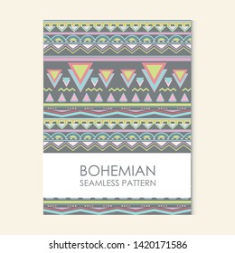 Bohenian colofrul seamless vector pattern. Design abstract pastel texture.