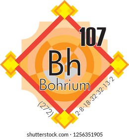 Bohirium form Periodic Table of Elements V3 - vector illustrator