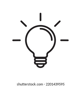 Bohlam line icon vector design template and illustration with editable stroke