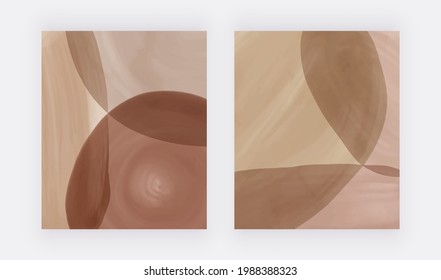Fondos de abstracto de Boho con formas desnudas y marrones