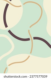 boho abstract artwork, a pattern with circles and lines