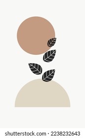 Boho Abstract Leaf Wall Art. Botanical Wall Decoration