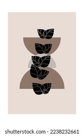 Boho Abstract Leaf Wall Art. Botanical Wall Decoration