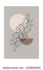 Boho Abstract Leaf Wall Art. Botanical Wall Decoration