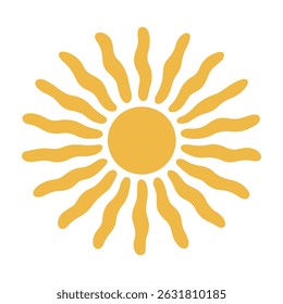 Boho abstract sun icon, flat vector style on white