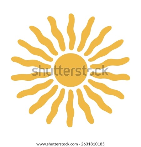 Boho abstract sun icon, flat vector style on white