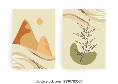 Boho abstract wall art collection