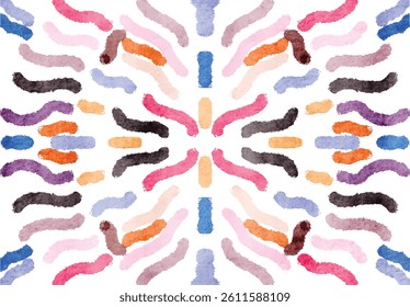 Boho Abstract Watercolor Background with Curved Lines and Texture