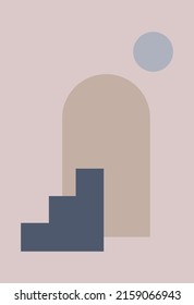 Boho abstraction. Minimalism. Contemporary art. Various forms. For templates, presentations.