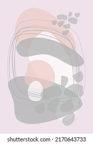 Boho abstraction. Minimalism. Contemporary art. Various forms. For templates, presentations.