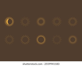 Boho Aesthetic Sun Element Set