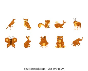 Boho Animals Illlustration Element Set 