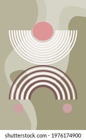 Boho arch poster. Abstract boho rainbow pattern background for design contemporary  card, party invitation, t shirt print etc