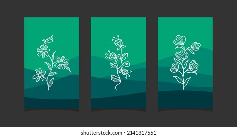 Arte boho con fondo de montaña abstracto
