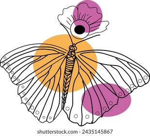 Boho Art Animal Bird Vector Stock Photo