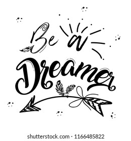 Boho Art Lettering Motivational Text Be Stock Vector (Royalty Free ...