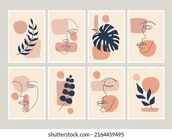 Boho Kunstdrucksatz. Gallerie-Deko-Plakat, Pastellfarben für böhmisches Interieur