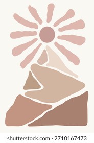 Boho Art Imprime Paisagem Abstrata Poster Galeria Parede Imagens Horizon Pinturas do Sol na Tela Decor