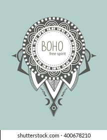 boho aztec ornament print eps8