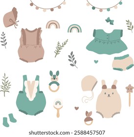 boho baby cloth vector clipart