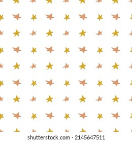 Boho baby seamless pattern, cute vector design for fabric, invitation, textile.  pastel elements, moon, star. Baby nursery background