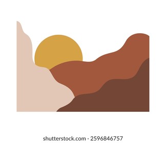 Boho Background Desert Landscape Icon