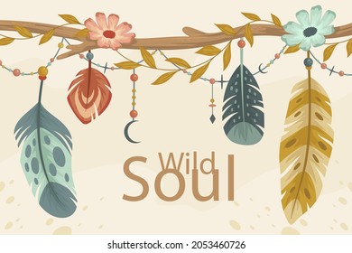Boho background. Ethnic modern wallpaper. Magic, mystic, esoteric, tribal pattern paper graphic design. Spiritual decoration. Boho fabric fashion print decor. Astrology poster. Vector illustration.