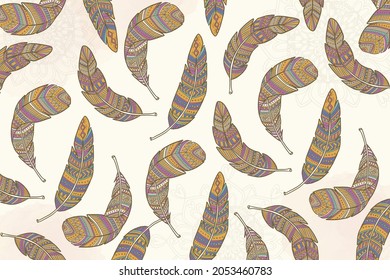 Boho background. Ethnic modern wallpaper. Magic, mystic, esoteric, tribal pattern paper graphic design. Spiritual decoration. Boho fabric fashion print decor. Astrology poster. Vector illustration.