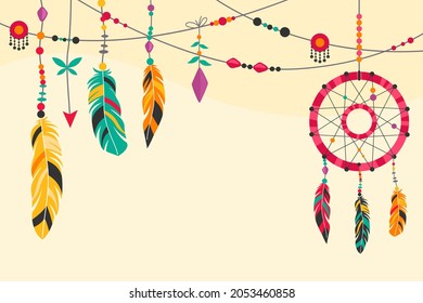 Boho background. Ethnic modern wallpaper. Magic, mystic, esoteric, tribal pattern paper graphic design. Spiritual decoration. Boho fabric fashion print decor. Astrology poster. Vector illustration.