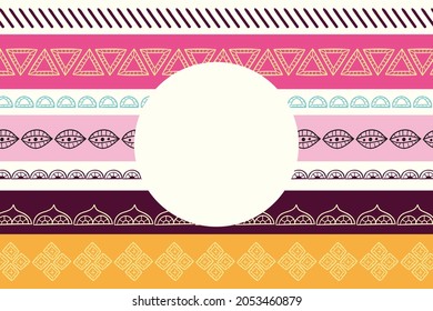 Boho background. Ethnic modern wallpaper. Magic, mystic, esoteric, tribal pattern paper graphic design. Spiritual decoration. Boho fabric fashion print decor. Astrology poster. Vector illustration.