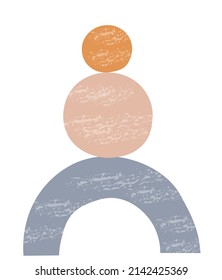 Boho balance poster with circles. Abstract modern illustration