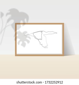 Boho Bird, Poultry, Animal, Continuous Line Art Print, Minimalist Poster, Nursery Printable Art, Warm Printable Abstract Modern shadow, frame,