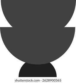 Boho Black Silhouette Half Circle Vase Icon
