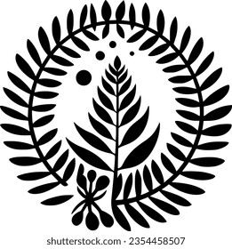 Boho - Schwarz-Weiß-Symbol einzeln - Vektorgrafik